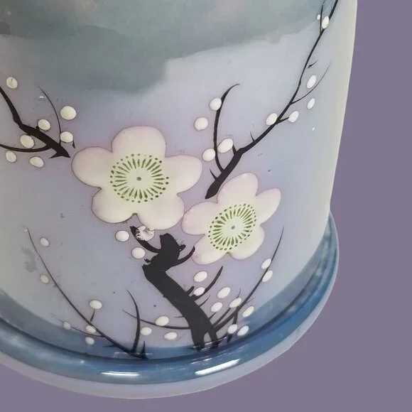 Blue Lusterware Dome Cigarette Holder Rare Art Deco Noritake Moriage Japan 1920s - Picture 13 of 16